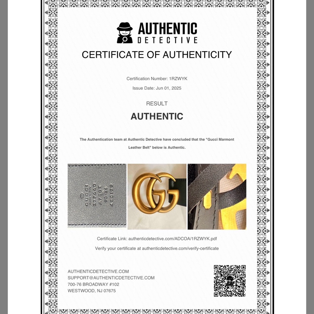 Gucci Black Belt with Gold Logo Buckle - Picture 12 of 12